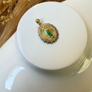 D14009 DIJE DE SAN JUDAS CON BRILLOS ALREDEDOR 14K