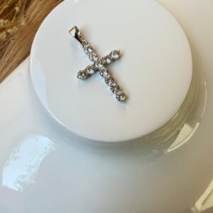 DR004 DIJE DE CRUZ CON BRILLOS RODIO