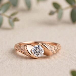 18075 ANILLO CON PIEDRA Y BRILLOS 18K