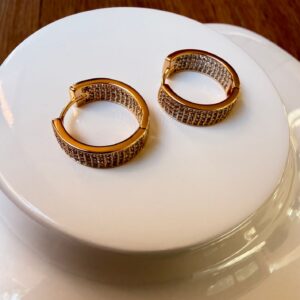 A18778 ARRACADA MEDIANA CON LINEAS DE KRYSTALES PEQUEÑOS