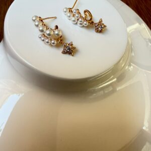 A18768 ARETE PERLITAS Y COLGANTE DE ESTRELLA