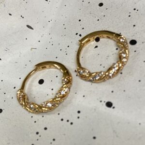 A18764 MINI ARRACADA TRENZADA CON KRYSTALITO