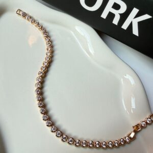 P18328 PULSERA CON BRILLOS BLANCOS 18K 17+2CM 18K