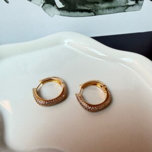 A18808 ARRACADA MEDIANA CON BRILLOS 18K