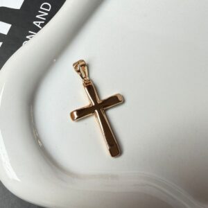 D18044 DIJE DE CRUZ LISA 3X2CM 18K