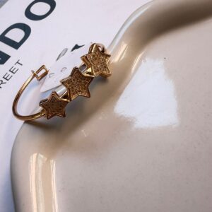 B18023 BRAZALETE DE NIÑA CON 3 ESTRELLAS CON BRILLOS 50MM 18K