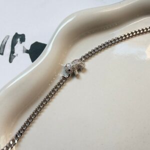 PR066 PULSERA CON DIJE DE ELEFANTE RODIO 17+5CM