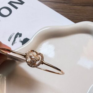 B18024 BRAZALETE DE NIÑA DE CORAZON CON BRILLOS 54MM 18K