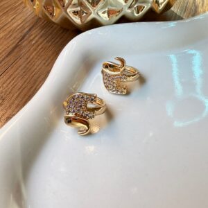 A18855 ARETE DISEÑO ELEFANTE CON BRILLOS 18K