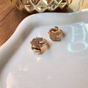 A18852 ARETE DISEÑO ELEFANTE CON BRILLOS 18K