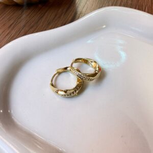 A140046 ARRACADA CON BRILLOS 14K