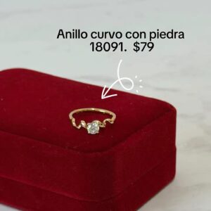 18091 ANILLO CURVO CON PIEDRA 18K