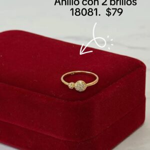 18081 ANILLO CON 2 BRILLOS 18K