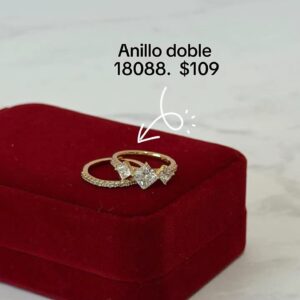 18088 ANILLO CON BRILLOS Y ANILLO CON CRISTALES 18K