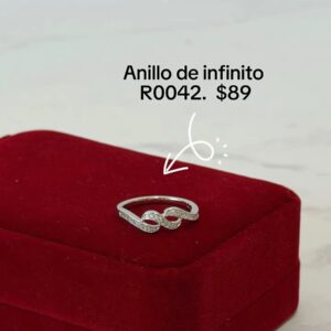 R0042 ANILLO DE INFINITO CON BRILLOS RODIO