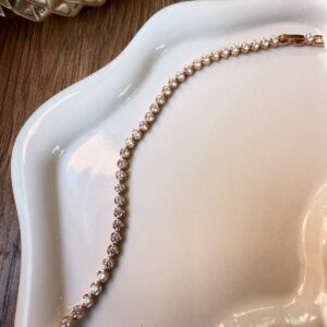 P18364 PULSERA TENIS CON CRISTALES 17+2CM 18K