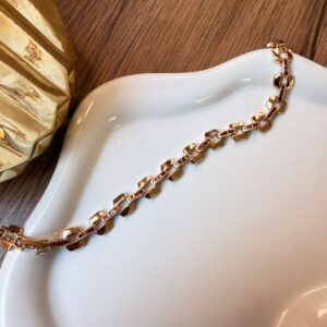 P18360 PULSERA ESLABON CUADRADO 17CM 18K