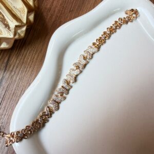 P18354 PULSERA ESTILO MARIPOSA CON BRILLOS 17CM 18K