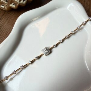 P18357 PULSERA CON PIEDRAS 17CM 18K