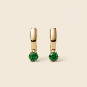 A140038 ARETE CON PIEDRA VERDE 14K