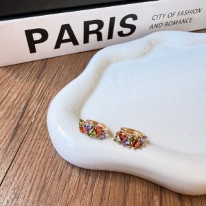 A18875 ARETE DE PIEDRAS DE COLORES 18K