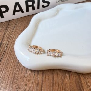 A18877 ARETE CON LINEA DE PIEDRAS 18K