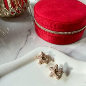 A18929 ARETE DISEÑO ESTRELLA CON BRILLOS 18K