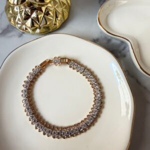 P18372 PULSERA CON CRISTALES 17CM 18K