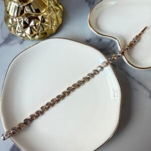 P18381 PULSERA CON PIEDRAS CIRCULARES 17+2CM 18K