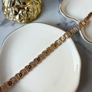 P18408 PULSERA ESLABON CUADRADO 17+2CM 18K