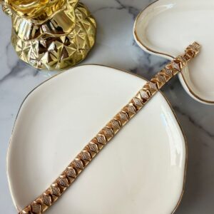 P18405 PULSERA CON BRILLOS 17+2CM 18K