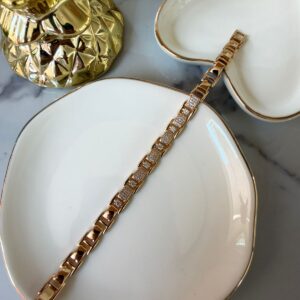 P18391 PULSERA CON CRISTALES BRILLANTES 17+2CM 18K