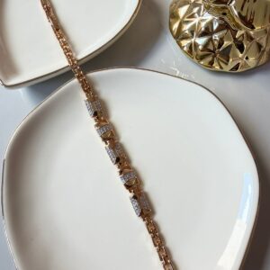 P18370 PULSERA ESLABONES RECTANGULARES 17CM 18K