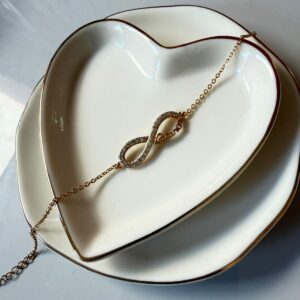 P18415 PULSERA DIJE INFINITO CON BRILLOS 17+3CM 18K