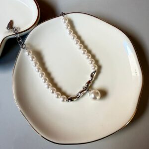 PR072 PULSERA DE PERLAS 17+3CM RODIO