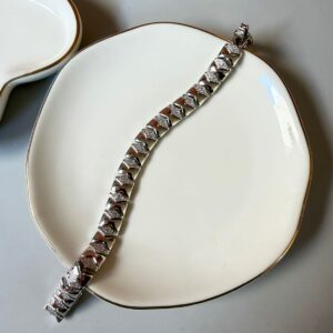 PR069 PULSERA VINTAGE CON BRILLOS 17CM RODIO