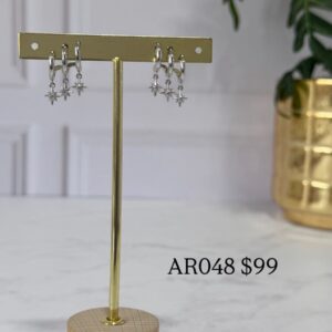 AR048 ARETE CON DIJE DE ESTRELLAS RODIO