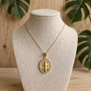 D14014 DIJE DE SAN BENITO CON BRILLO ALREDEDOR 14K