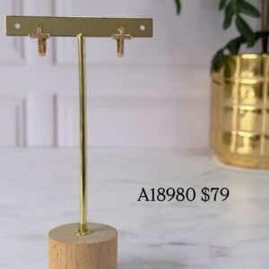 A18980 ARETE CON CRUZ CON BRILLOS 18K