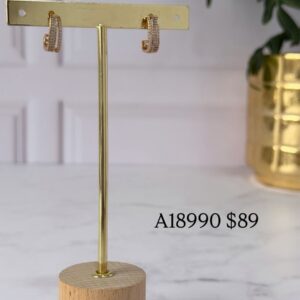 A18990 ARETE CON LINEA DE BRILLOS 18K