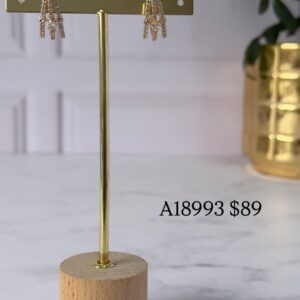 A18993 ARETE DE 3 LINEAS CON BRILLOS 18K