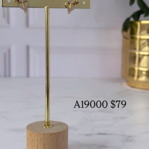 A19000 ARETE DISEÑO CORAZON CON BRILLOS 18K