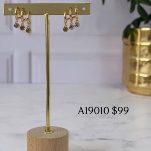 A19010 ARETE CON PIEDRAS MULTICOLOR 18K