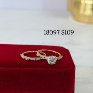 18097 ANILLO CON CRISTALES Y ANILLO CON PIEDRA 18K