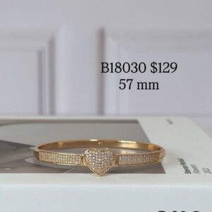 B18030 BRAZALETE CORAZON CON BRILLOS 57MM 18K