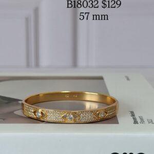 B18032 BRAZALETE CON 3 PIEDRAS Y BRILLOS 57MM 18K