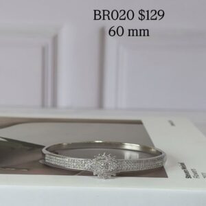 BR020 BRAZALETE OJO TURCO CON BRILLOS 60MM RODIO