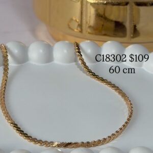 C18302 CADENA ESLABON PLANO 60CM 18K