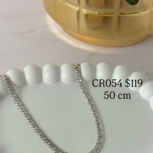 CR054 CADENA TEJIDO ESPIGA 50CM RODIO
