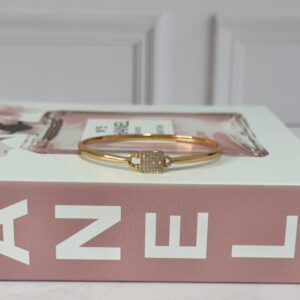 B18043 BRAZALETE CON DIJE DE CANDADO CON BRILLOS 60MM 18K